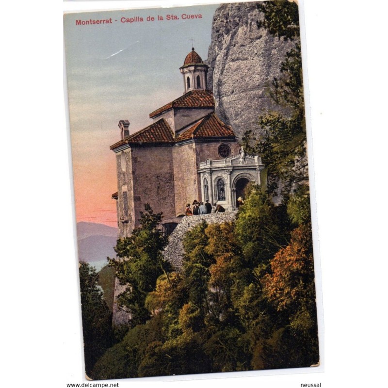 Tarjeta postal de Motserrat capilla sta cueva Tarjeta postal de Motserrat capilla sta cueva