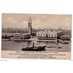 Tarjeta postal de venezia  Panorama de la ciudad Con publicidad por detras laboratorio zampironi