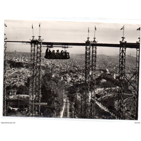 Tarjeta postal   atracciones tibidabo cesta aerea