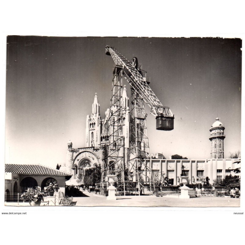 Tarjeta postal atalaya y templo expiatorio Tibidabo Tarjeta postal atalaya y templo expiatorio Tibidabo