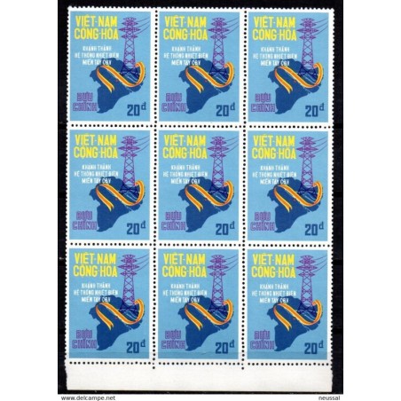 Sello n 511 en bloque de 9 vietnam sur