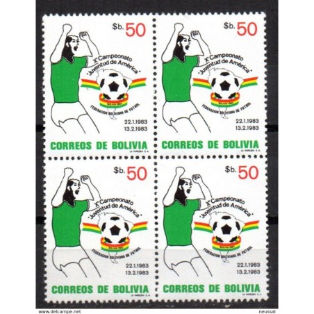 Sello  n 634  en bloque de 4  bolivia