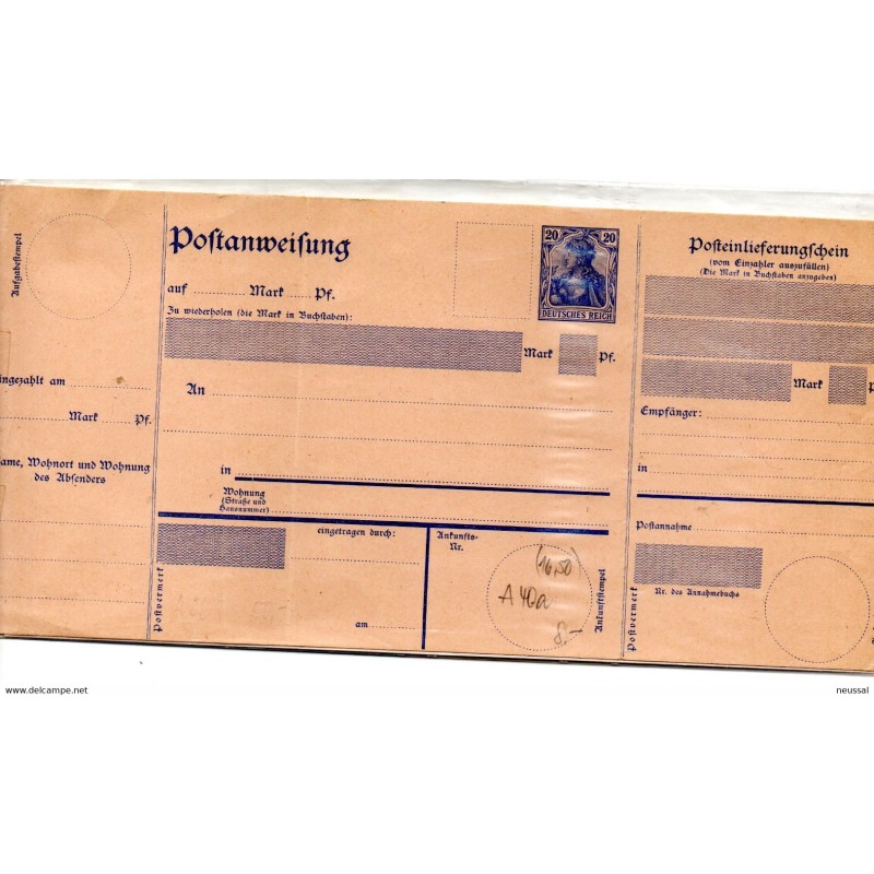 Entero postal de alemania 20 deutsches reich Entero postal de alemania 20 deutsches reich