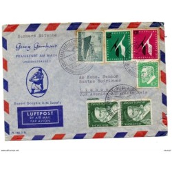 Carta con matasellos de 1953  y publicidad export graphic arts