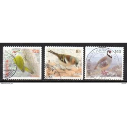 3 sellos de pajaros  suiza