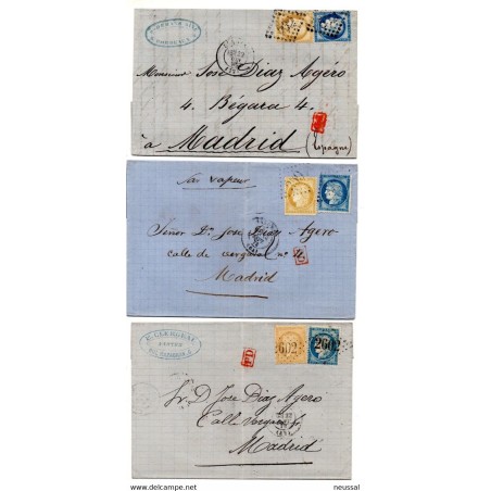 Lote de 21 cartas de francia