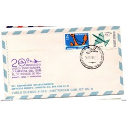 Carta de vuelo inagural buenos aires amsterdam con jet Dc8