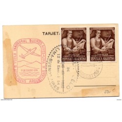 Tarjeta de 1954 vuelo inagural buenos aires lima