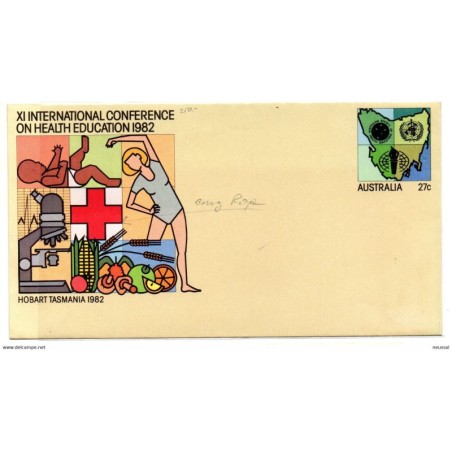 Sobre entero postal de 1982 cruz roja