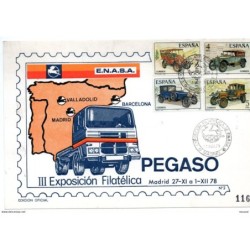 Tarjeta con matasellos de 1978 Pegaso