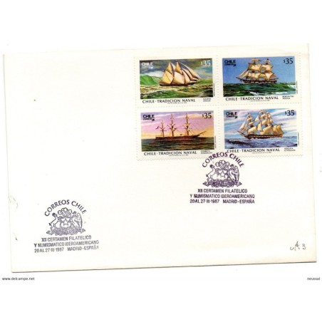 Carta con matasellos de 1987 chile
