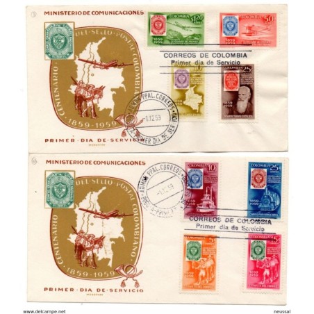 2 cartas de colombia de 1959