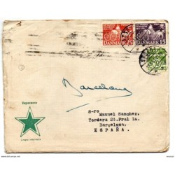 Carta de  dinamarca con sobre de 1951