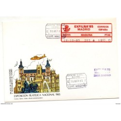 Carta  con etiqueta y matasellos de madrid