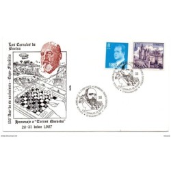 Carta   con matasellos commemorativo  homenaje al cientifico leonardo torres