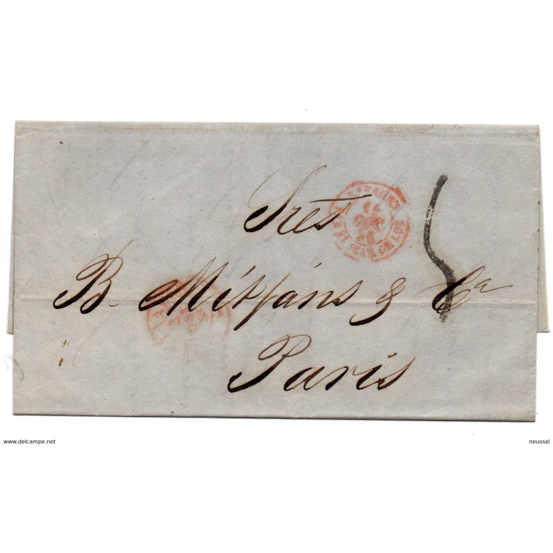 Carta con matasellos  de 1856