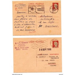 2 enteros postales circulados de 1966