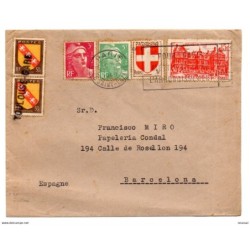 Carta con matasellos de 1949 toulouse gare