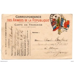 Tarjeta circulada de 1915 francia