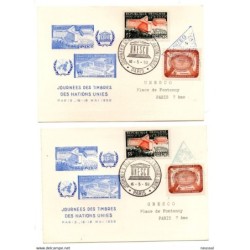 2 tarjetas de unesco de 1959