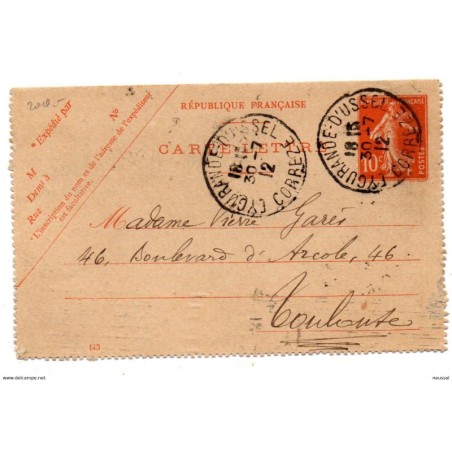 Entero postal  circulado de 1912