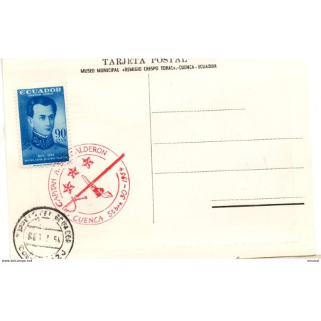 Tarjeta  con matasellos de capitan calderon de 1954