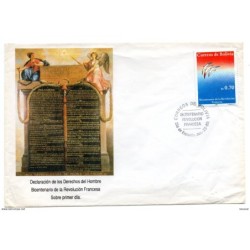 Carta  de  bolivia  matasellos commemorativo revolucion francesa