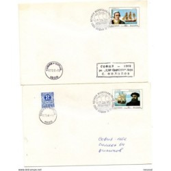 3 cartas con matasellos commemorativos de barcos bulgaria