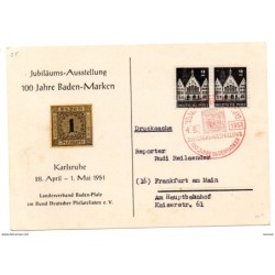 Tarjeta con matasellos rojo de 1951