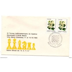 Carta con matasellos commemorativo de ajedrez  argentina