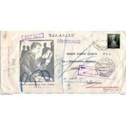 Carta con matasellos matasello certificado y varios matasellos retour  1951