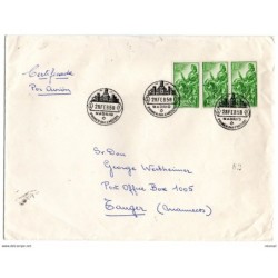 Carta con matasellos  de 1958 madrid y matasellos tanger por detras