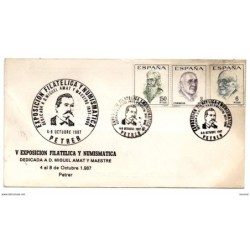 Carta  con matasellos  commemorativo de numismatica petrer