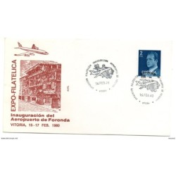 Carta con matasellos inaguracion del aeropuerto de foronda de 1980