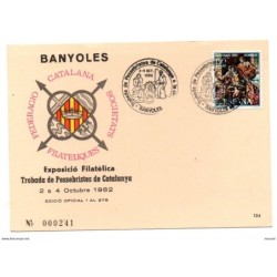 Tarjeta con matasellos commemorativo  trobada de pessebristes de catalunya