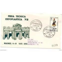 Carta con matasellos commemorativo feria tecnica expoplastica de 1972