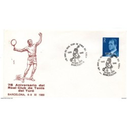 Carta con matasellos commemorativo  real club de tenis del turo de 1980