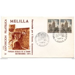 Carta con matasellos commemorativo de melilla de 1974