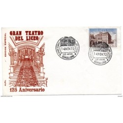 Carta con matasellos commemorativo de Gran teatro del liceo de 1972