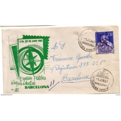 Carta con matasellos commemorativo  feria de muestras de barcelona de 1961