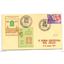 Tarjeta feria nacional del sello con matasellos de 1977