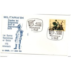 Carta con matasellos commemorativo de militaria de 1984