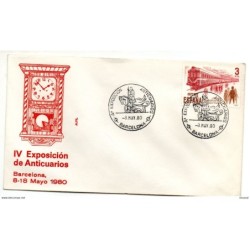Carta con matasellos commemorativo de exposicion de anticuarios de 1980