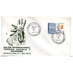 Carta con matasellos commemorativo de  tecnica avicola y ganadera