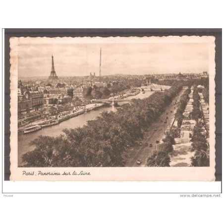 Tarjeta postal circulada paris sur seine
