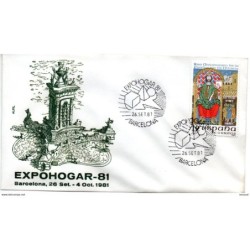 Carta  con matasellos  commemorativo de 1981 expohogar