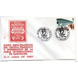 Carta  con matasellos  commemorativo de 1980 barcelona
