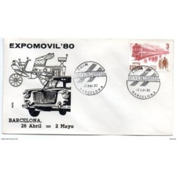 Carta  con matasellos  commemorativo de 1980 expomovil