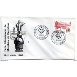 Carta  con matasellos  de feria internacional de 1980 barcelona