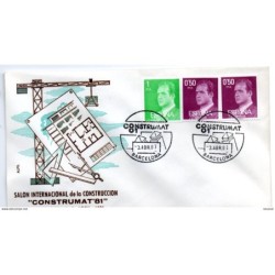 Carta  con matasellos  de construmat 1981